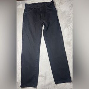 Rustler Men’s 100% Cotton Zip Fly Straight Leg Black Denim Jeans Size 34x32